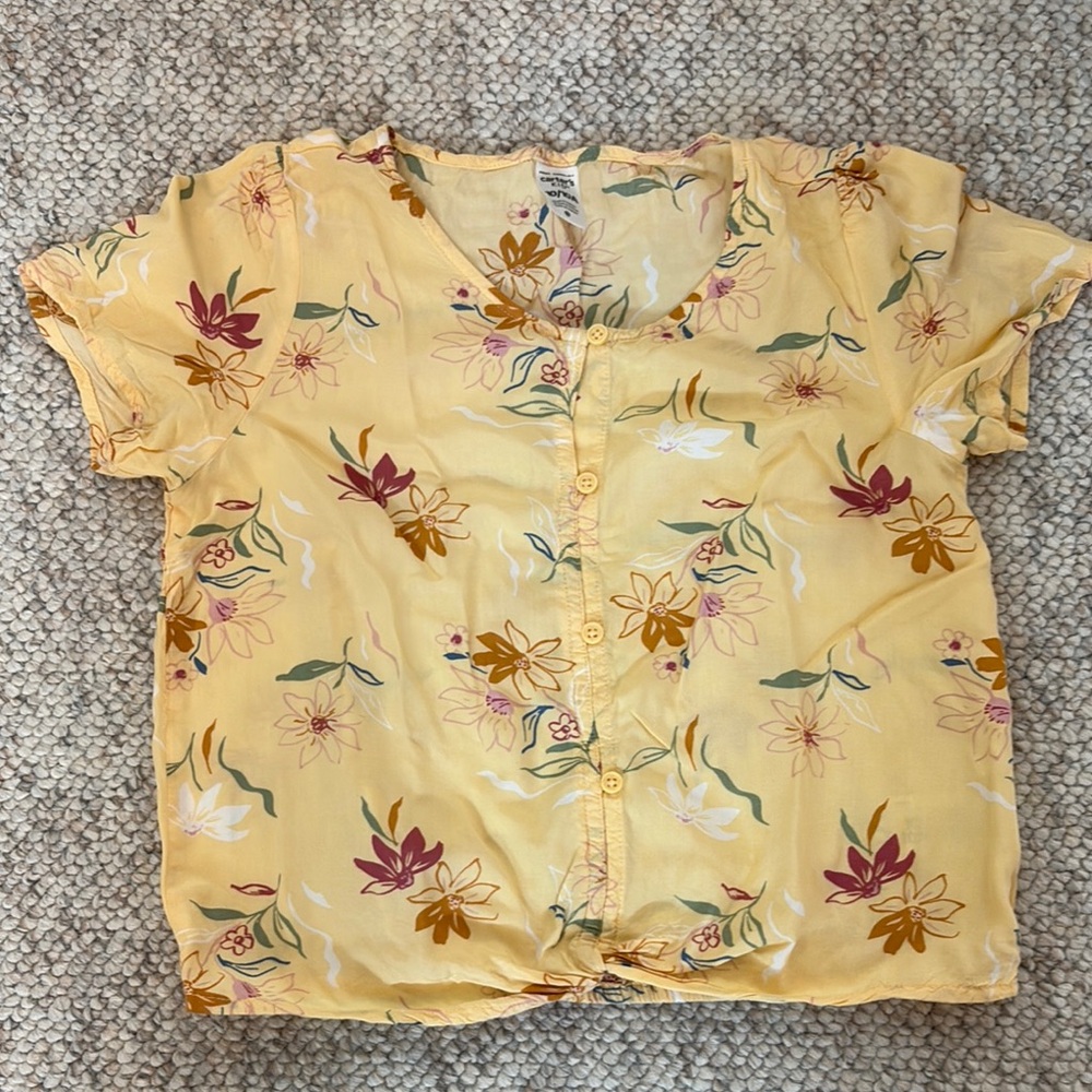 Carter’s Floral Yellow Shirt, size Girl 10